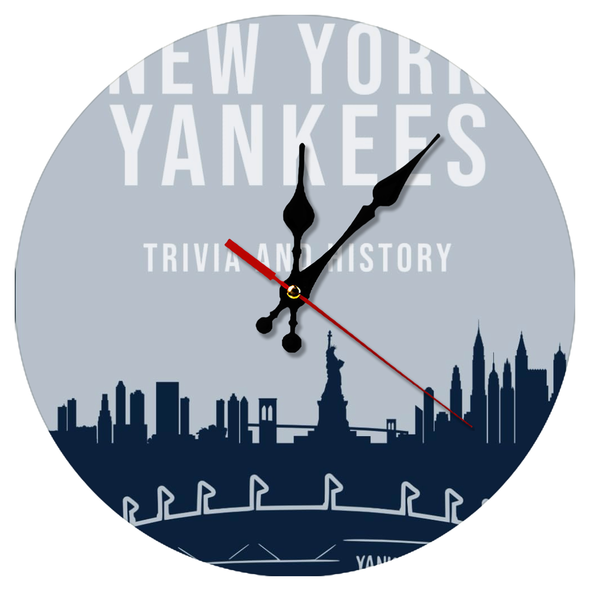 New York Yankees 141 Silent Round Wall Clock – Modern & Stylish DIY Design, Durable Wood Construction, Easy To Install – Perfect For Office, Bedroom, Living Room, And More
